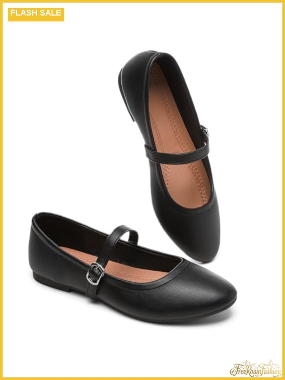 Women's Mary Jane Flats Dress Shoes with Memory Foam Insole, Soft Synthetic